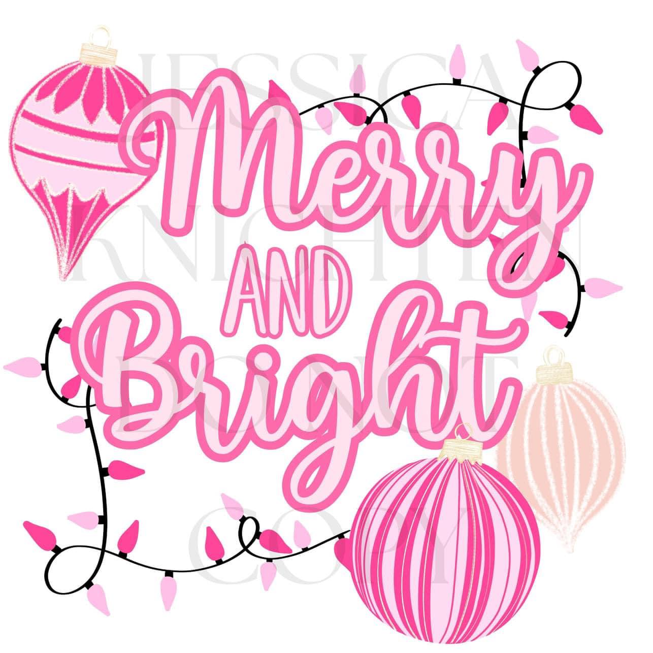 Merry and Bright Preppy Christmas PNG, Hand Drawn, 300 DPI, Trendy, Holidays, Ho Ho Ho, Jolly Vibes, Holly, Merry Bright December File Bow