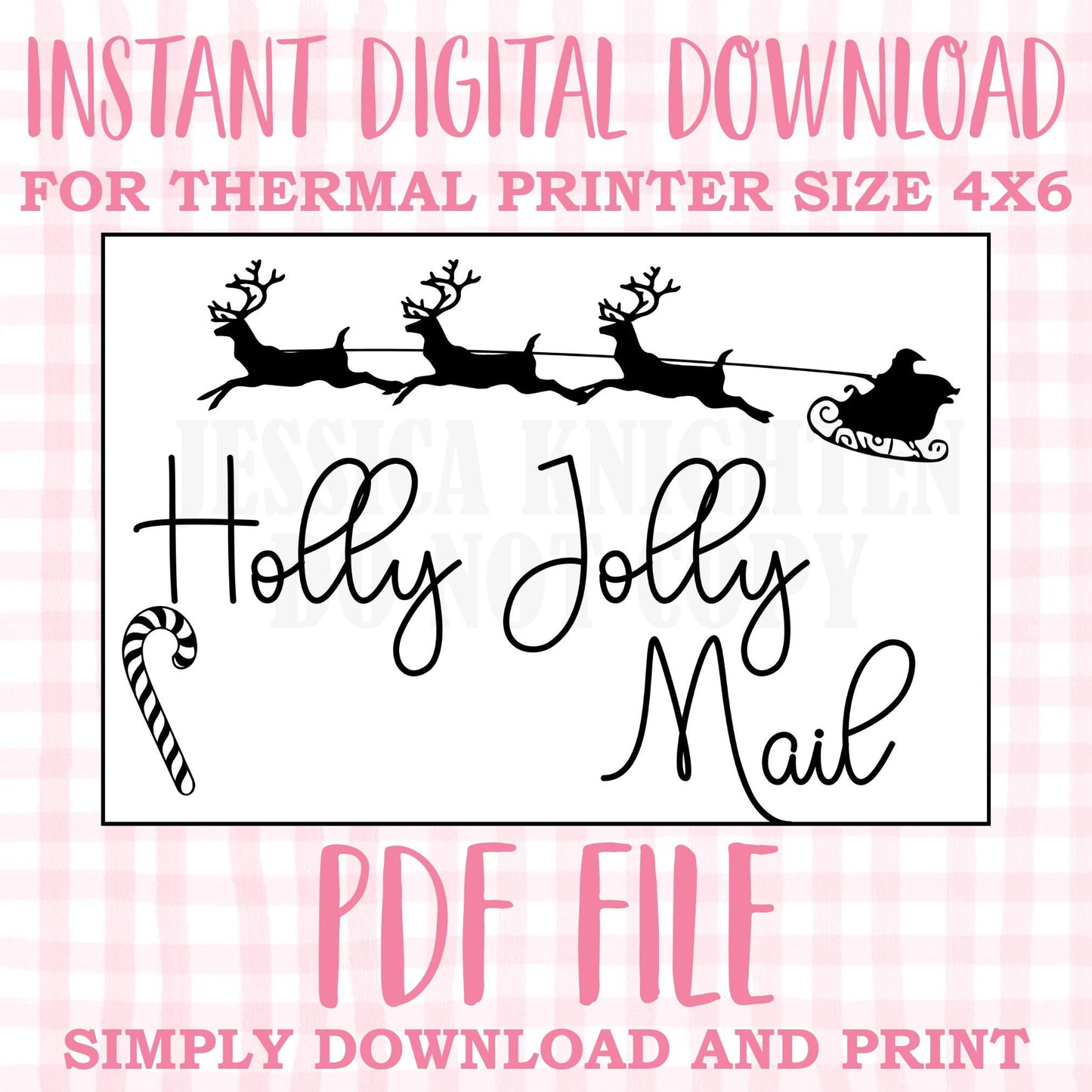 DIGITAL Thermal Printer Label for Small Businesses Preppy Sticker PDF Design Printable Instant Download 6X4 Christmas DIY