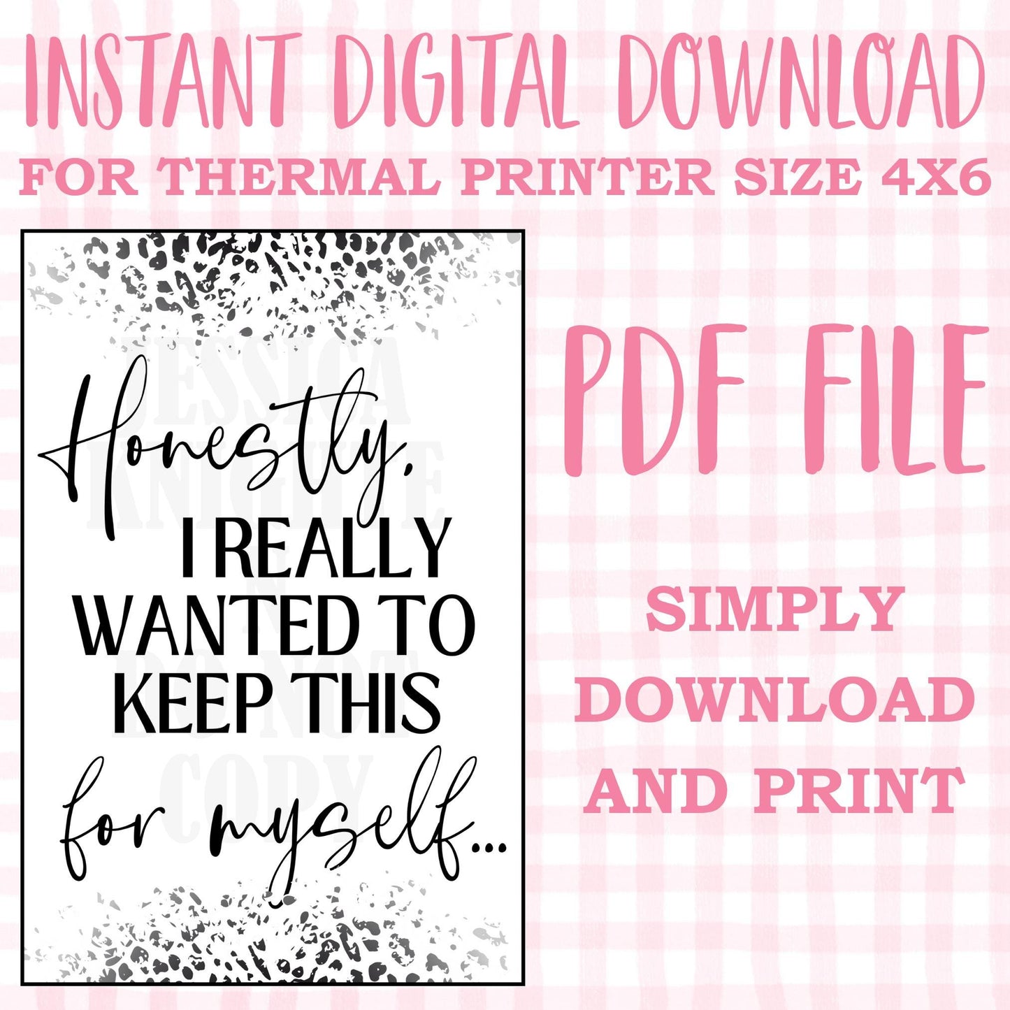 DIGITAL Thermal Printer Label for Small Businesses Preppy Sticker PDF Design Printable Instant Download 4X6 Cheetah Cutesy Preppy Trendy