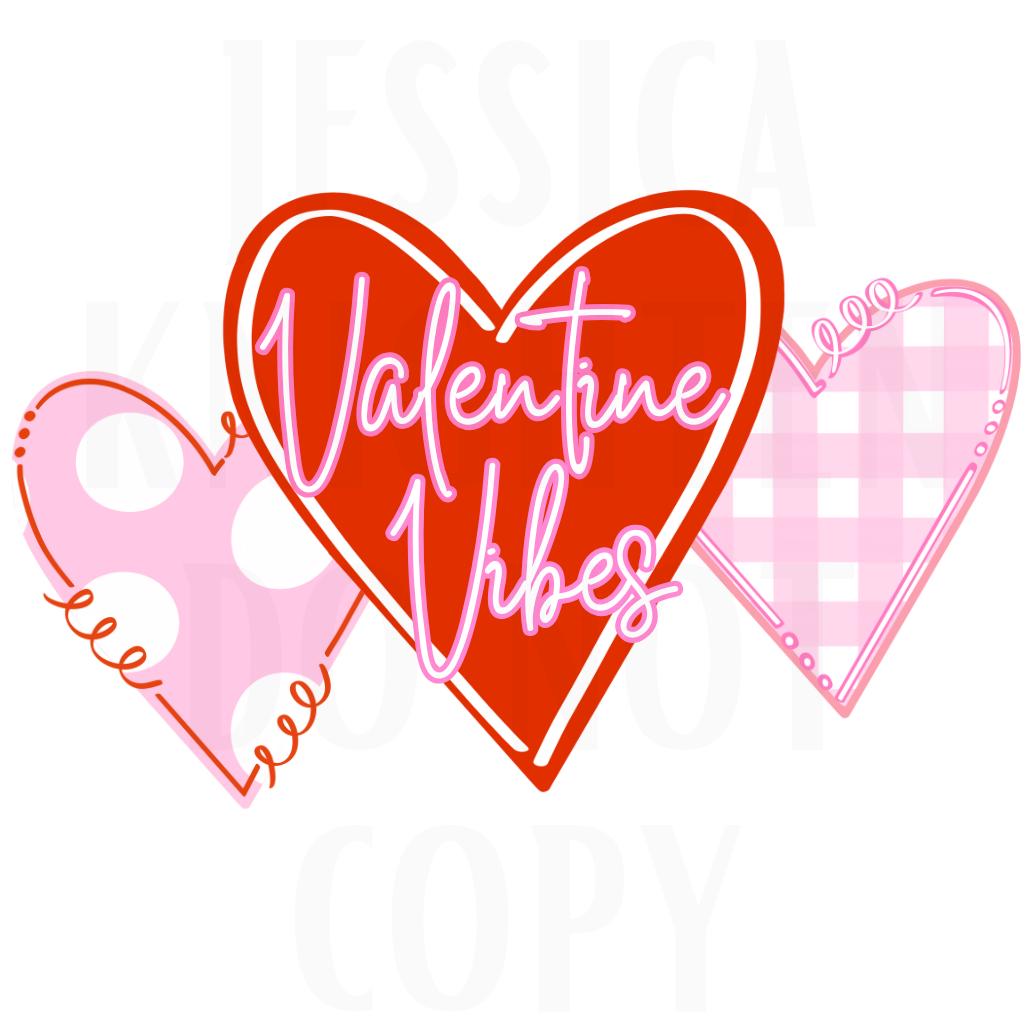 Valentines VibesDigital Design Heart Love Vday Kids Children Shirt PNG Sub Trendy XoXo Adult Transparent Preppy Red Bow