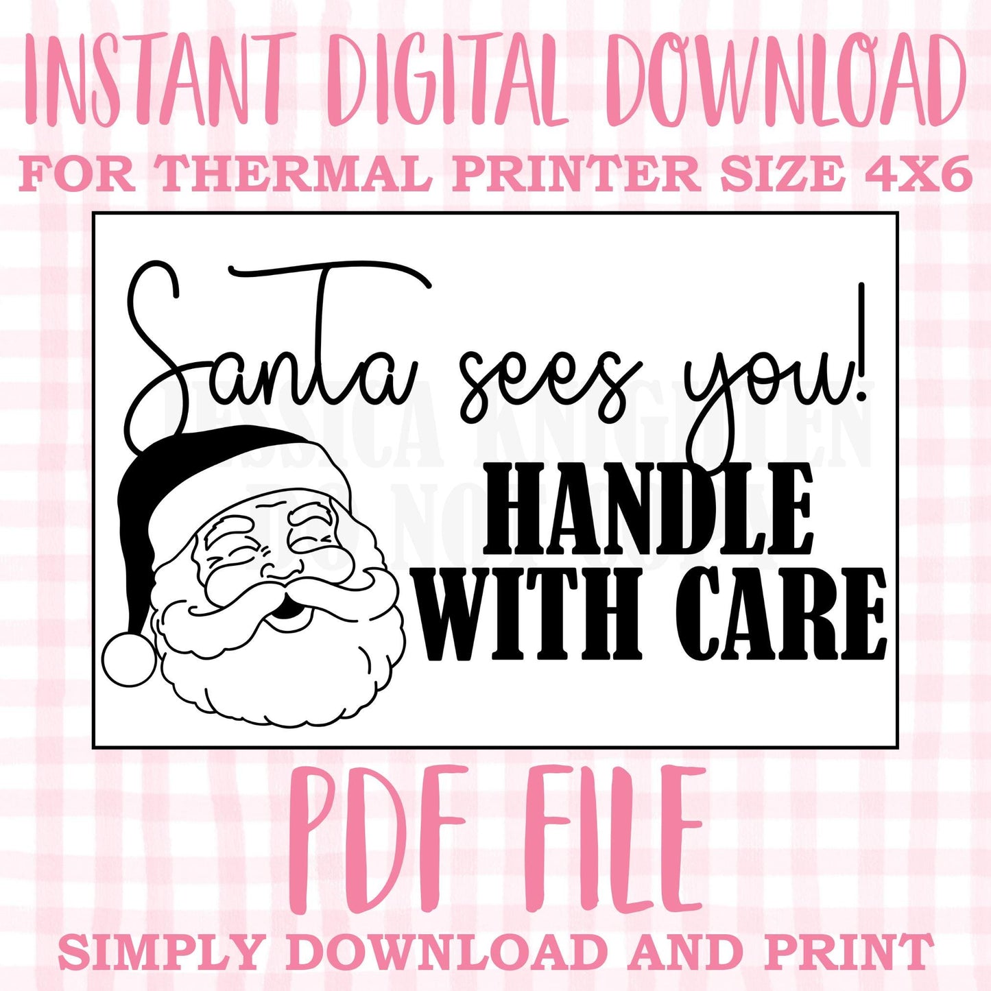 DIGITAL Thermal Printer Label for Small Businesses Preppy Sticker PDF Design Printable Instant Download 6X4 Christmas DIY Deer Hunting