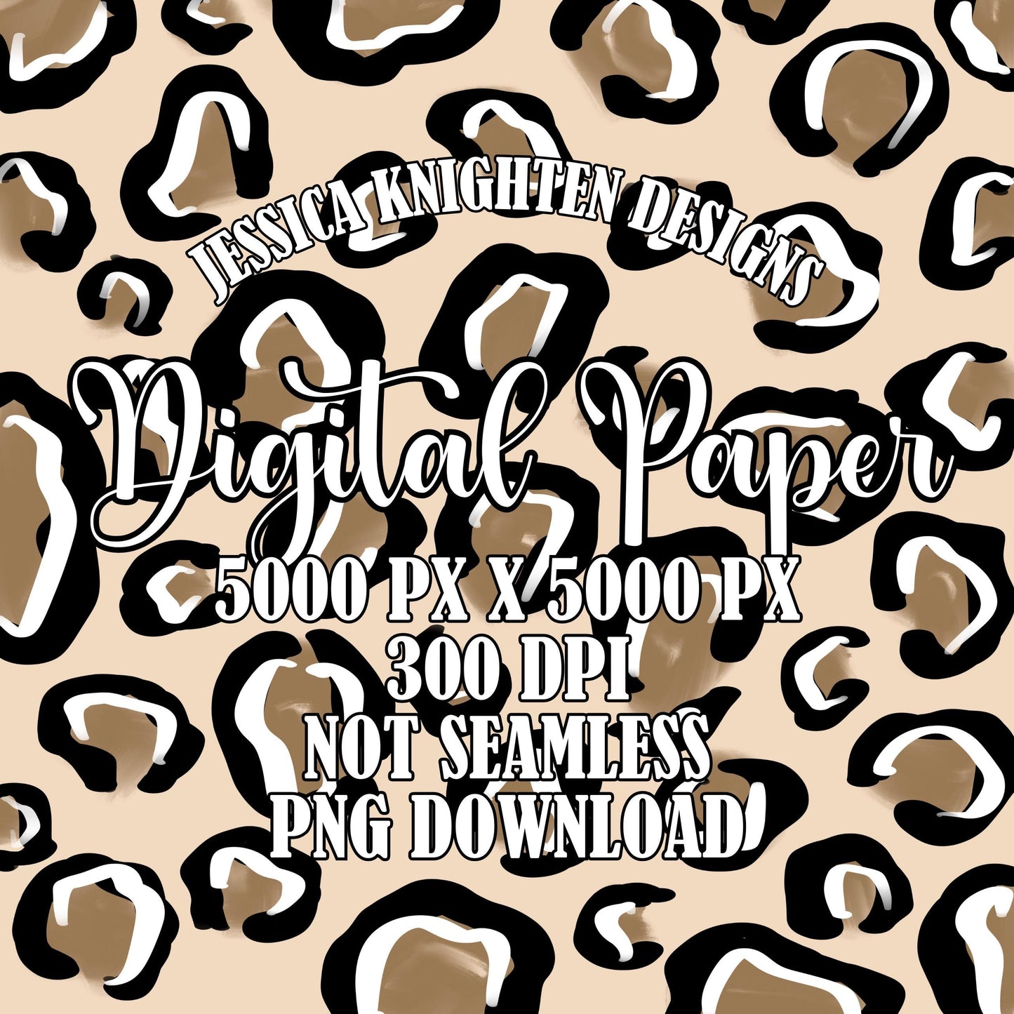 Cheetah Digital Paper Trendy PNG 300 DPI Preppy Popular Transparent Original Pattern Hand Painted Scrapbook Print Wild Animal