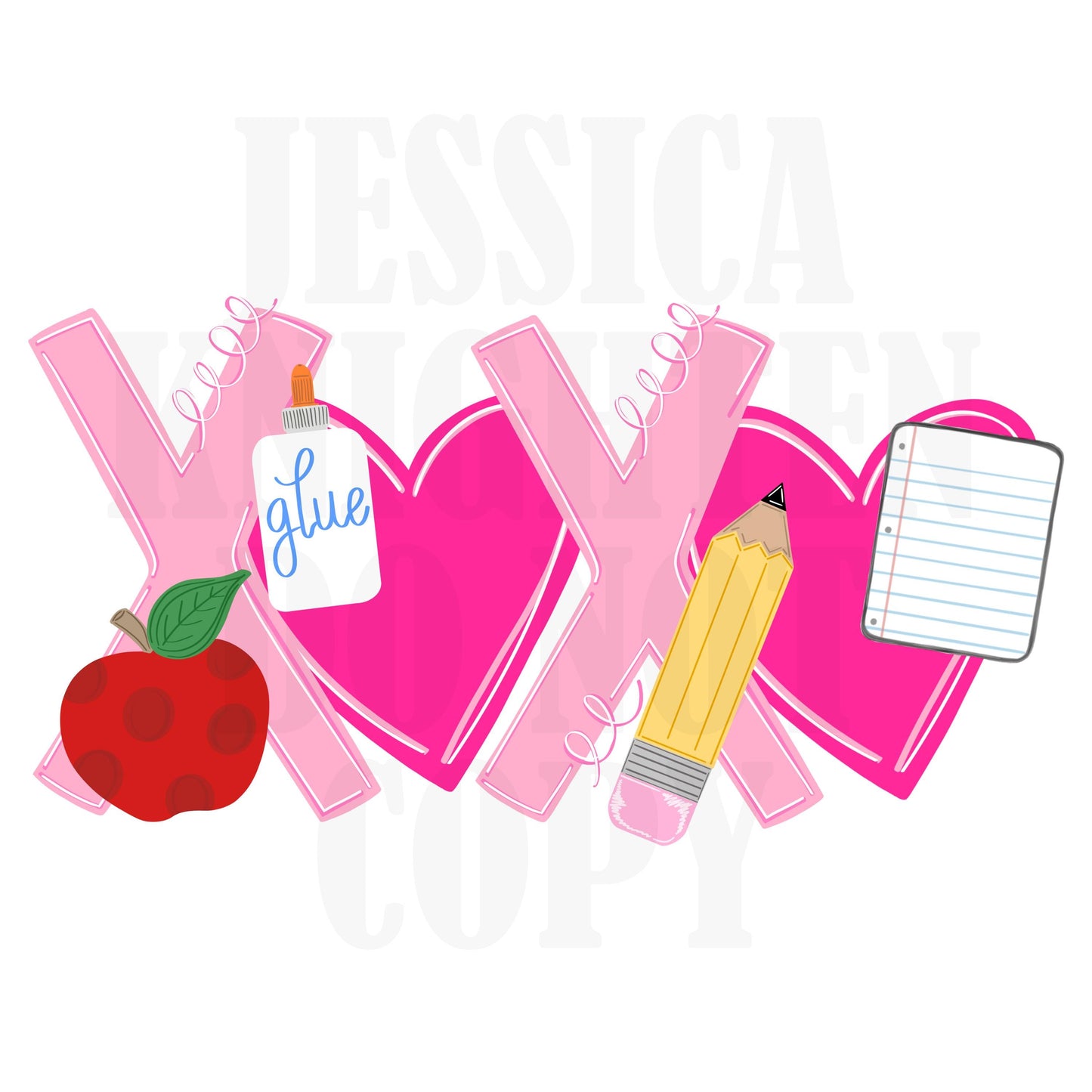 Teacher Digital Lips Preppy Valentines PNG Pink XOXO Love Transparent Shirt Design Trendy Education Occupation Teaching School