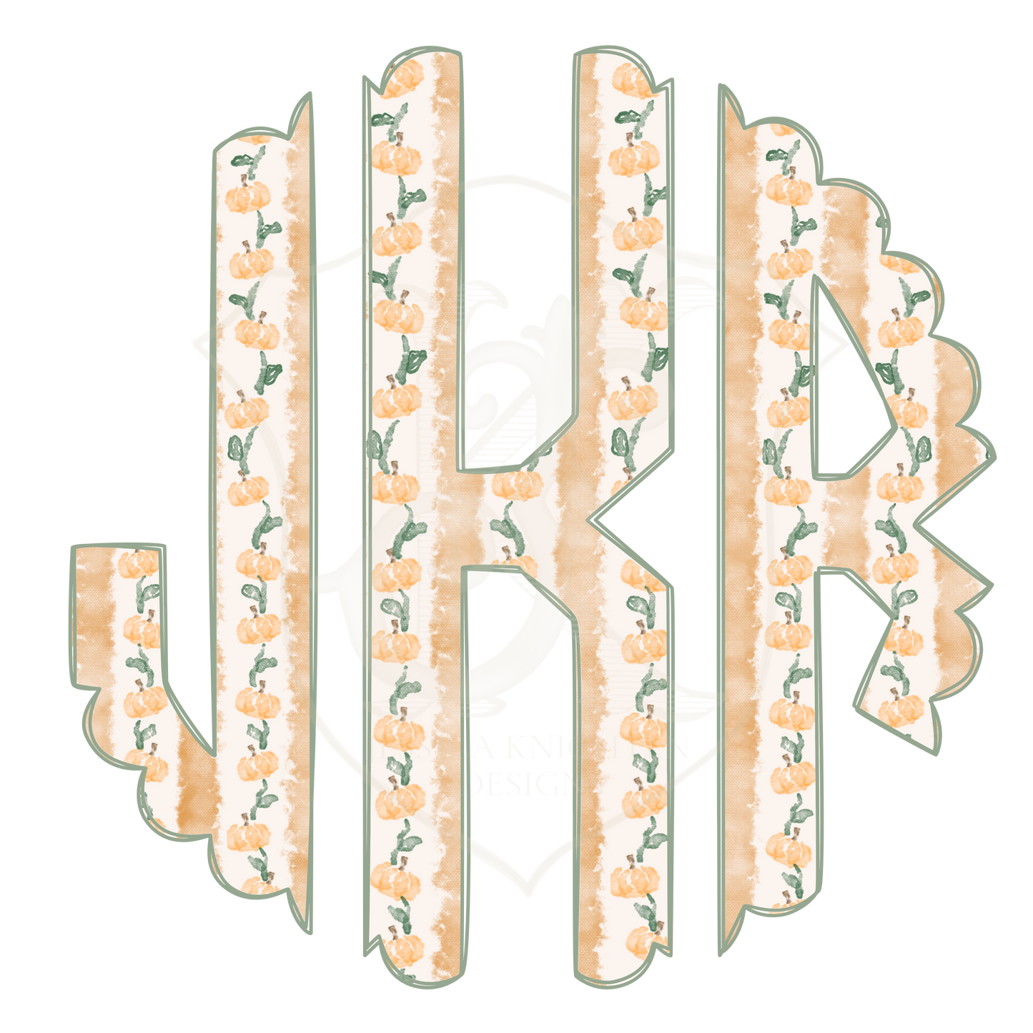 Pumpkin Shack Scallop Monogram
