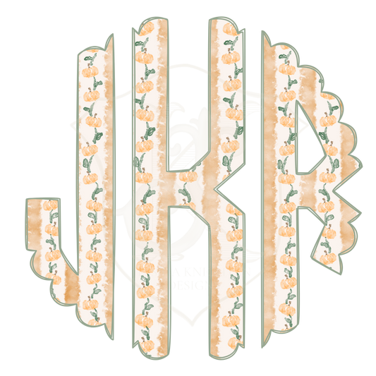 Pumpkin Shack Scallop Monogram
