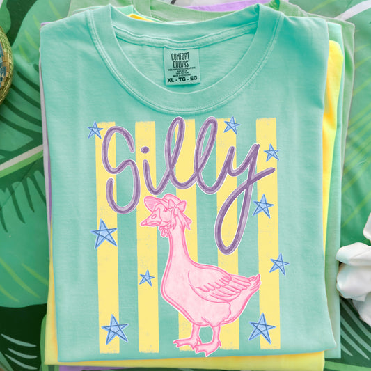 Everyday Silly Goose PNG Digital Design Girly Trendy Kid Design Women Pink Preppy Prep Print Summer Bay Coastal Watercolor Trending Stripes