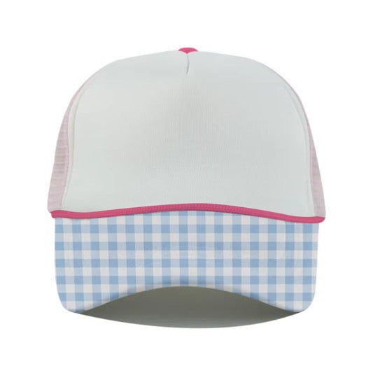 Jessica Knighten Designs EXCLUSIVE Trucker Hat - Blue Gingham