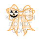 Jack-O-Lantern Gingham Bow Design -Hand Drawn