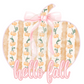 Hello Fall Pink and Orange Pumpkin Shack Design