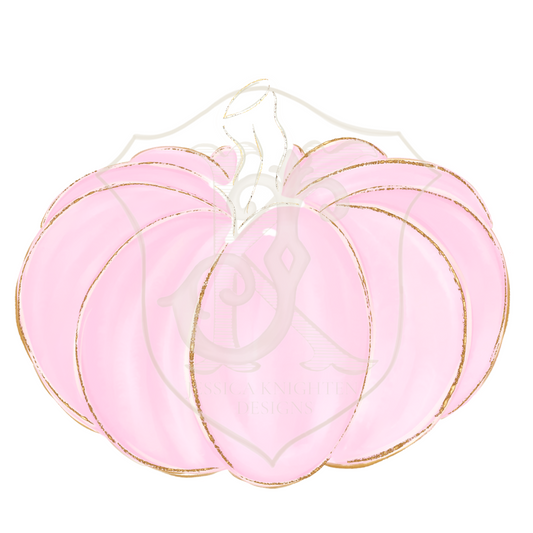 Pink and Gold Glitter Pumpkin