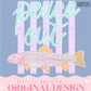 Everyday Summer Peace Out Trout PNG Digital Design Girly  Trendy Kid Design Women Pink Preppy Prep Print Watercolor Trending Stripes Lake
