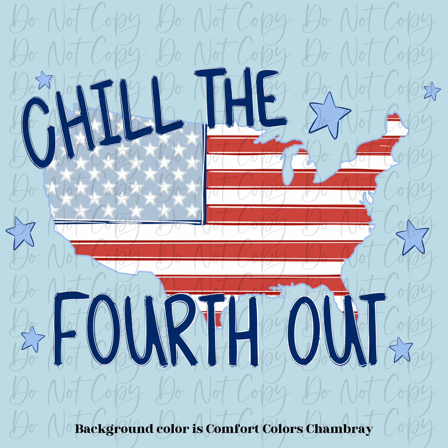 Chill The Fourth Out USA Flag Stripe Stars Independence American Design Shirt PNG Sub Trendy Cute Fourth of July Veterans Girly Bow Trendy