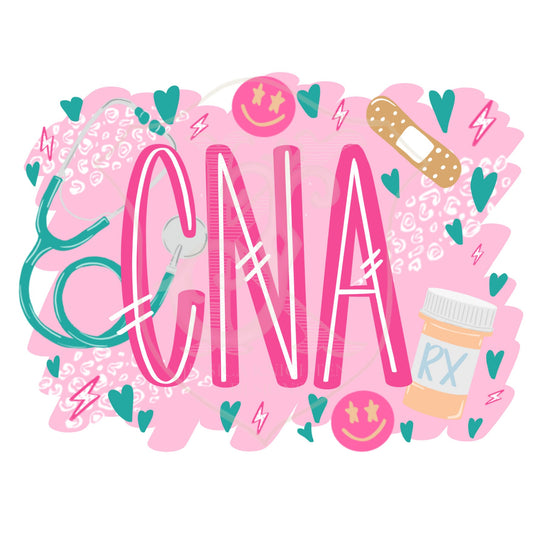 CNA Preppy Design Digital File - PNG - Transparent Background - Nursing - Certified Nursing Assistant - Tee Design - Nurse - Healthcare