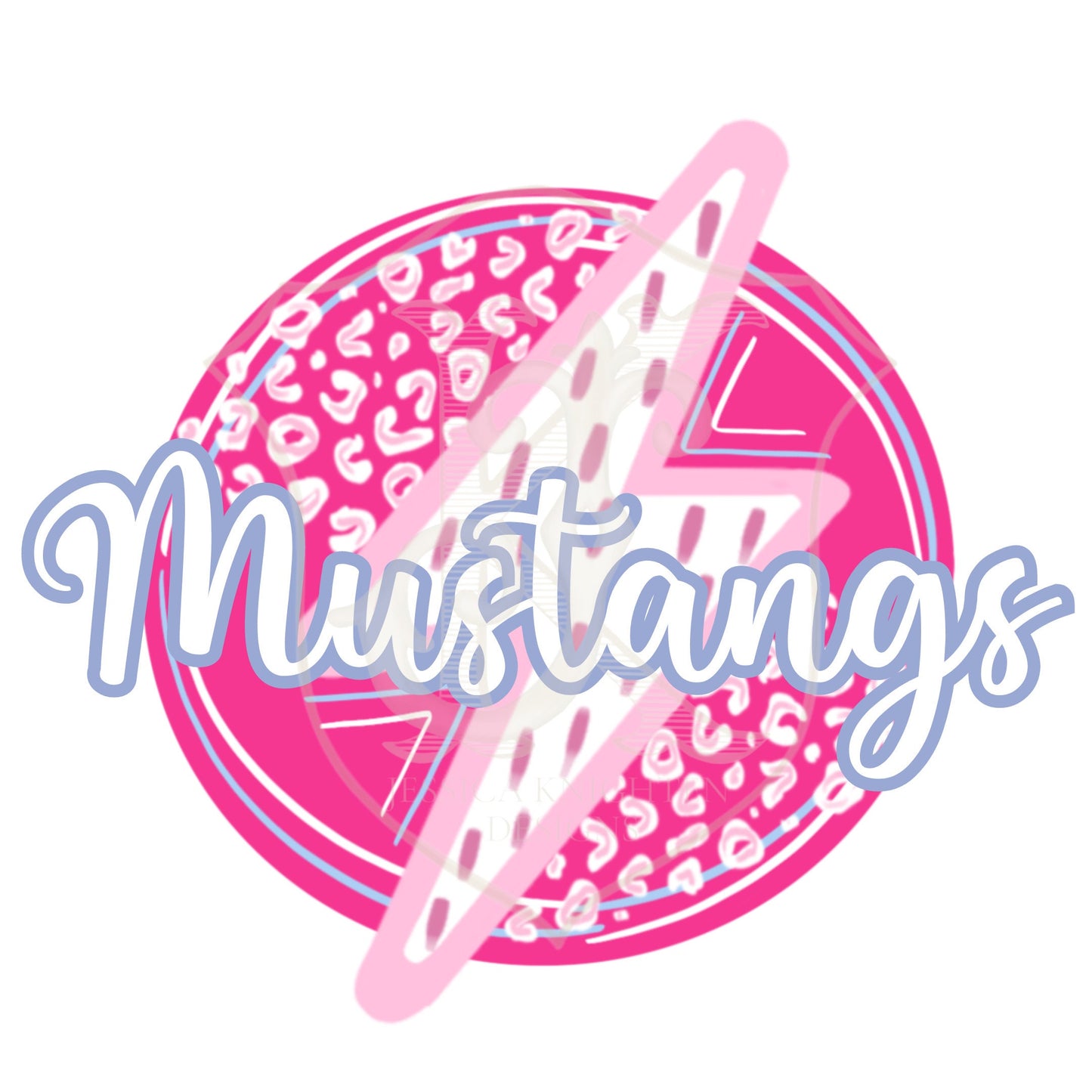 Preppy Mustangs PNG - Transparent - Digital Design - Football - Pink - Trendy