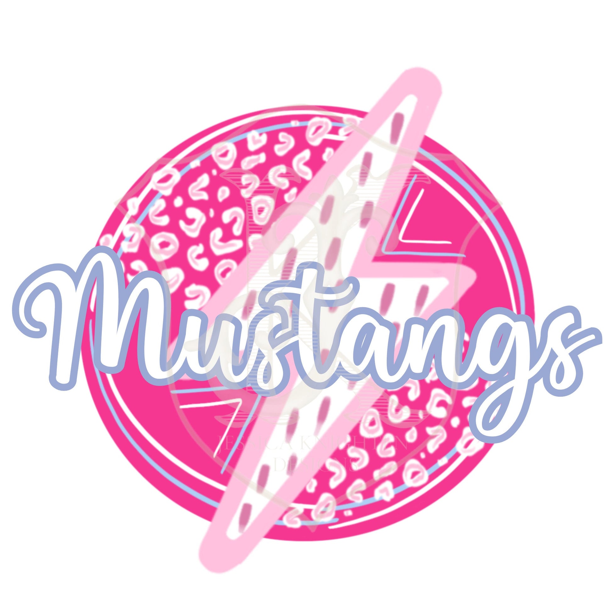 Preppy Mustangs PNG - Transparent - Digital Design - Football - Pink - Trendy