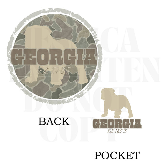 Camo University Transparent PNG Digital Design - Men - Football - Outdoors - Country - Camouflage - Georgia - Hand Drawn