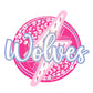 Preppy Wolves PNG - Transparent - Digital Design - Football - Pink - Trendy - Mascot