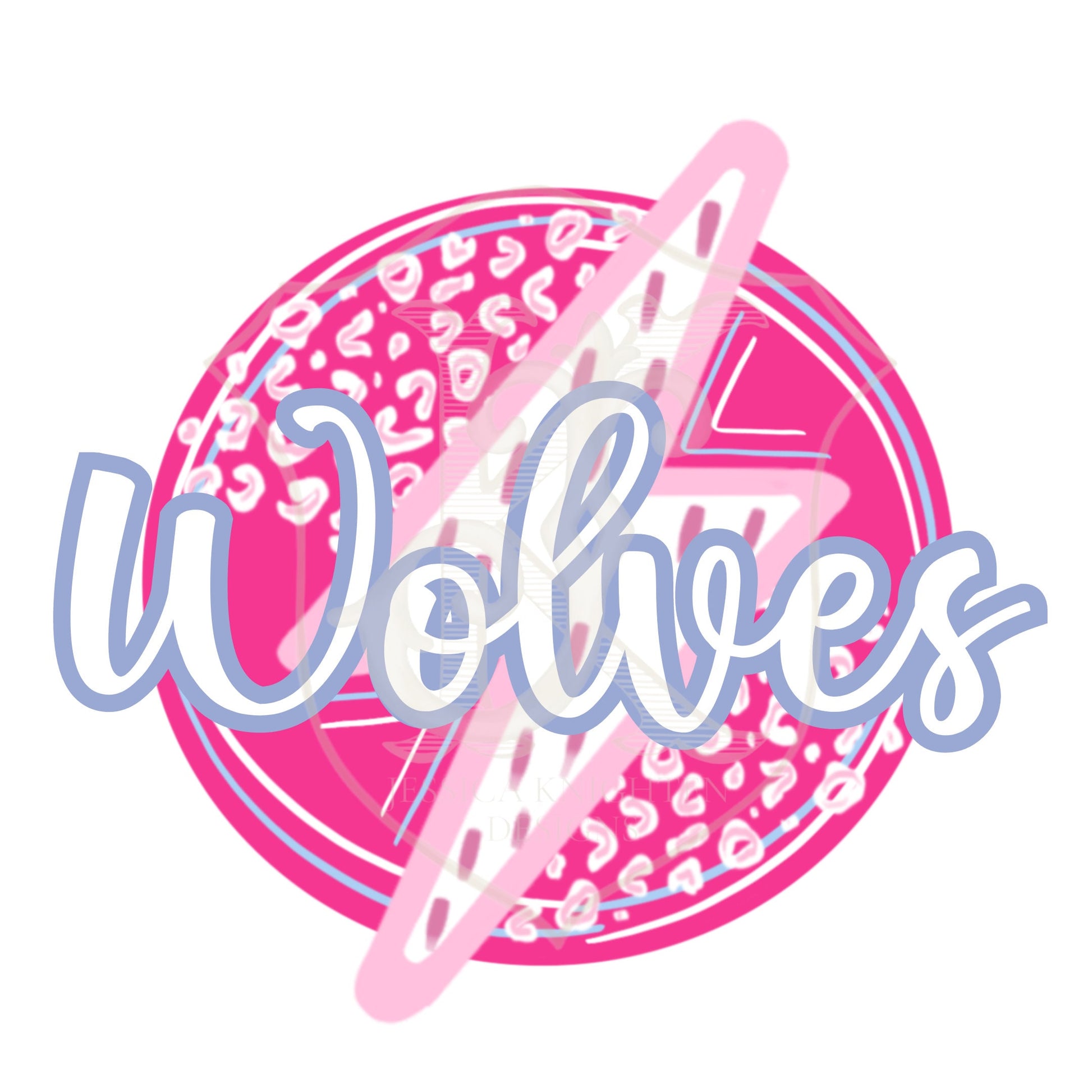 Preppy Wolves PNG - Transparent - Digital Design - Football - Pink - Trendy - Mascot