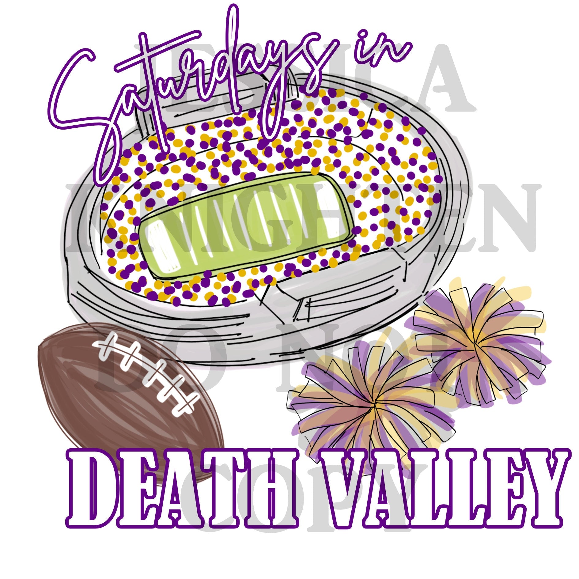 Saturdays in Death Valley Digital, Bouqie Digital, Football Designs, Go Tigers PNG, Louisiana , Hand Drawn PNG,