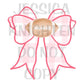 Pink Gingham Football Bow, PNG, 300 DPI, Season, Preppy, Game Day, Merry, Transparent, Door Hanger Template, Digital File
