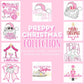 Preppy Christmas PNG Collection, Hand Drawn, 300 DPI, Pink, Trendy, Nutcracker, Gold, Glitter, Transparent, Holly, Jolly, Merry Bright Santa