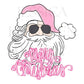 Preppy Pink Santa Christmas PNG, Hand Drawn, 300 DPI, Trendy, Holidays, Ho Ho Ho, Jolly Vibes, Holly, Merry Bright December File Transparent