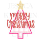 Pink Tree Preppy Christmas PNG, Hand Drawn, 300 DPI, Trendy, Holidays, Ho Ho Ho, Jolly Vibes, Holly, Merry Bright December File Bow