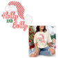 Quilted Preppy Christmas PNG, Hand Drawn, 300 DPI, Trendy, Holidays, Ho Ho Ho, Jolly Vibes, Holly, Merry Bright December File Bow