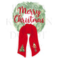 Wreath with Sash Preppy Christmas PNG Hand Drawn 300 DPI Trendy Jolly Chinoiserie Grandmillenial Coastal Grandmother Merry Bright Holly
