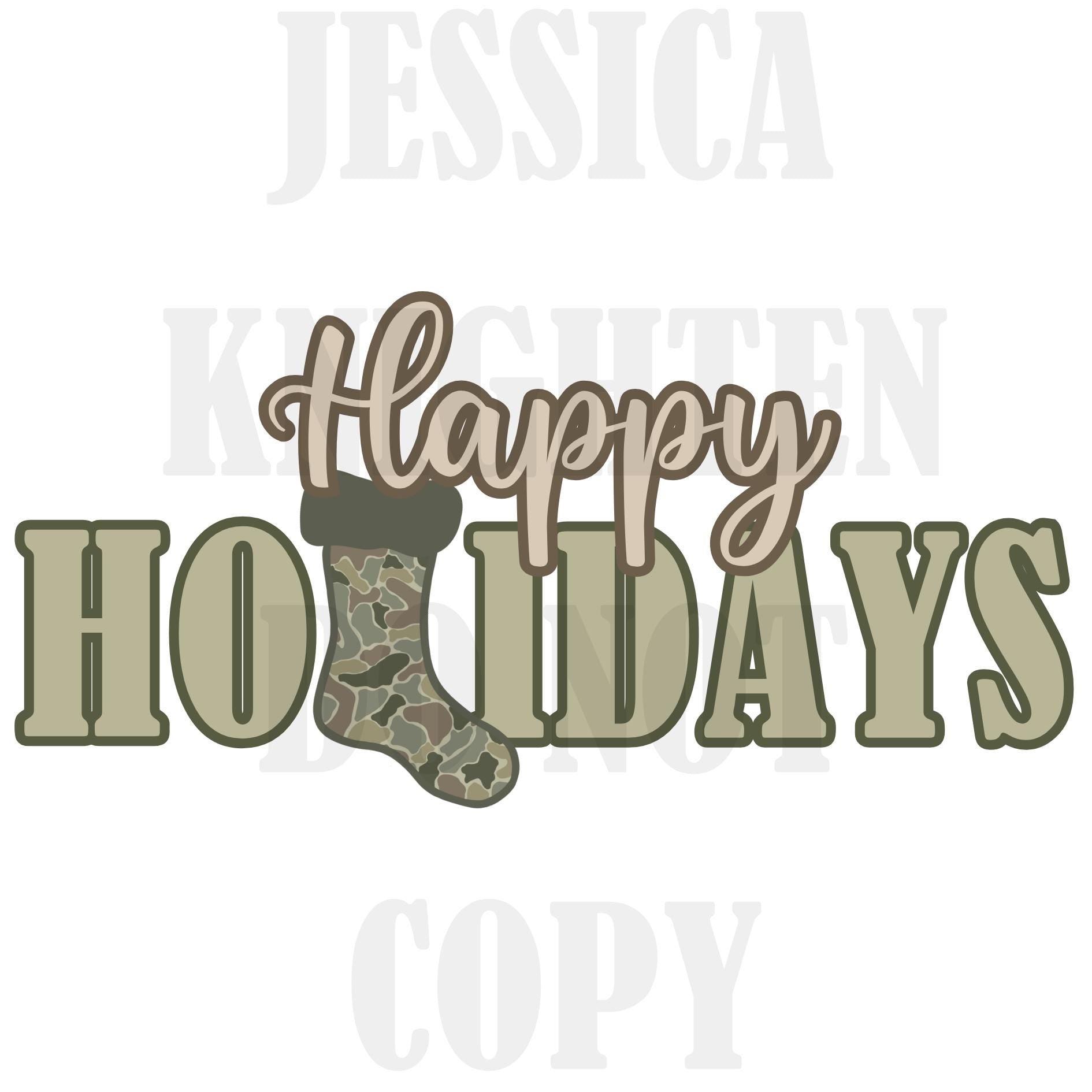 Hunting Holiday Camo Deer Preppy Christmas PNG Collection Hand Drawn Trendy Nutcracker Transparent Holly Jolly Merry Bright Santa Nutcracker