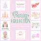 Preppy Christmas PNG Collection, Hand Drawn, 300 DPI, Pink, Trendy, Nutcracker, Gold, Glitter, Transparent, Holly, Jolly, Merry Bright Santa