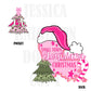 Small Town Louisiana Christmas Bow Pink Trendy PNG 300 DPI Preppy Tree Santa Candy Cane Merry Bright Popular Coquette Transparent Original