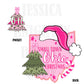 Small Town Ohio Christmas Bow Pink Trendy PNG 300 DPI Preppy Tree Santa Candy Cane Merry Bright Popular Coquette Transparent