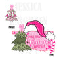 Small Town Oklahoma Christmas Bow Pink Trendy PNG 300 DPI Preppy Tree Santa Candy Cane Merry Bright Popular Coquette Transparent