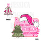 Small Town Oregon Christmas Bow Pink Trendy PNG 300 DPI Preppy Tree Santa Candy Cane Merry Bright Popular Coquette Transparent