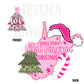 Small Town West Virginia Christmas Bow Pink Trendy PNG 300 DPI Preppy Tree Santa Candy Cane Merry Bright Popular Coquette Transparent