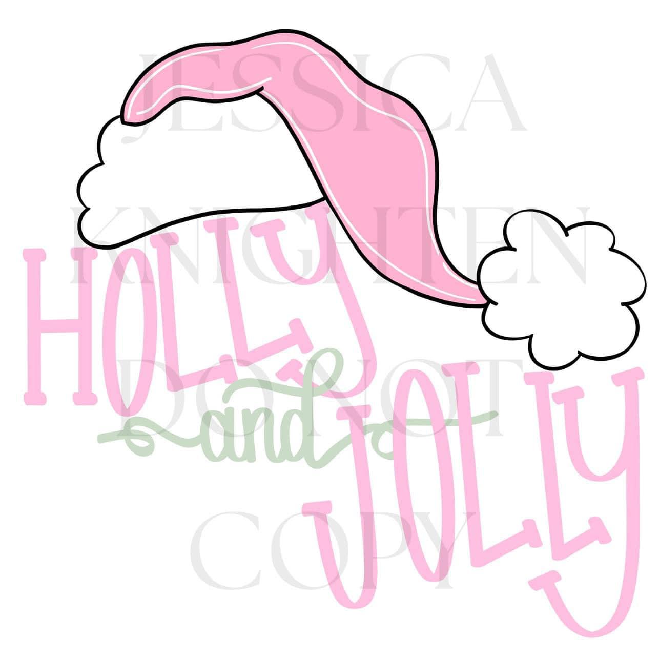 Preppy Christmas PNG Collection, Hand Drawn, 300 DPI, Pink, Trendy, Nutcracker, Gold, Glitter, Transparent, Holly, Jolly, Merry Bright Santa