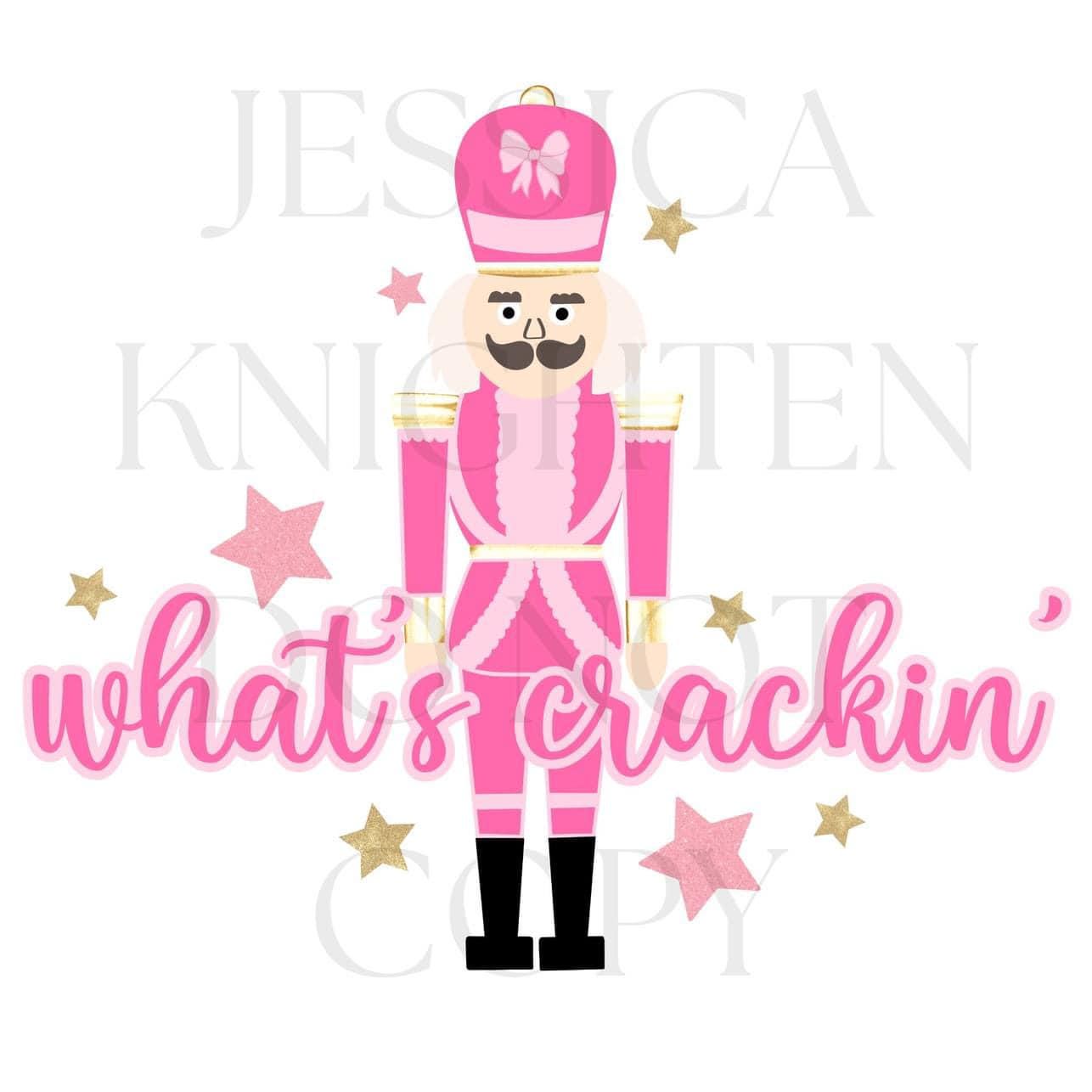 Preppy Christmas PNG Collection, Hand Drawn, 300 DPI, Pink, Trendy, Nutcracker, Gold, Glitter, Transparent, Holly, Jolly, Merry Bright Santa