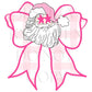 Preppy Pink Santa Christmas PNG, Hand Drawn, 300 DPI, Trendy, Holidays, Ho Ho Ho, Jolly Vibes, Holly, Merry Bright December File Bow
