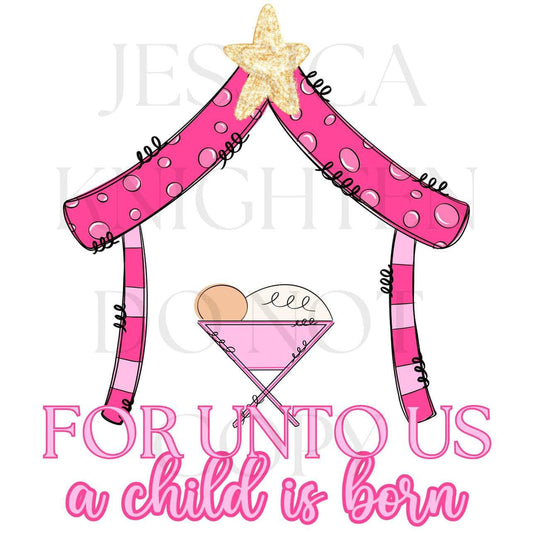Manger Preppy Christmas PNG, Hand Drawn, 300 DPI, Trendy, Holidays, Ho Ho Ho, Jolly Vibes, Holly, Merry Bright December File Bow