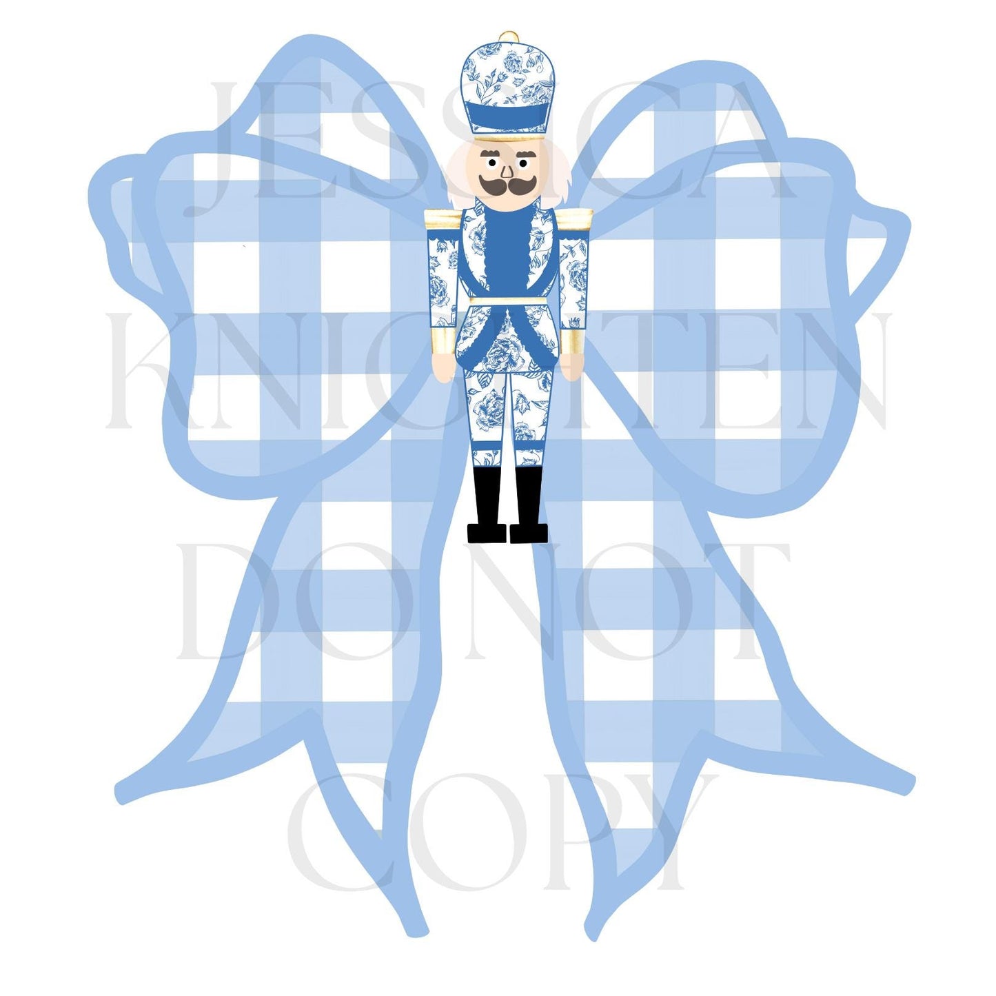 Coastal Grandmother Grandmillenial Preppy Christmas PNG Collection Hand Drawn Trendy Nutcracker Transparent Holly Jolly Merry Bright Santa