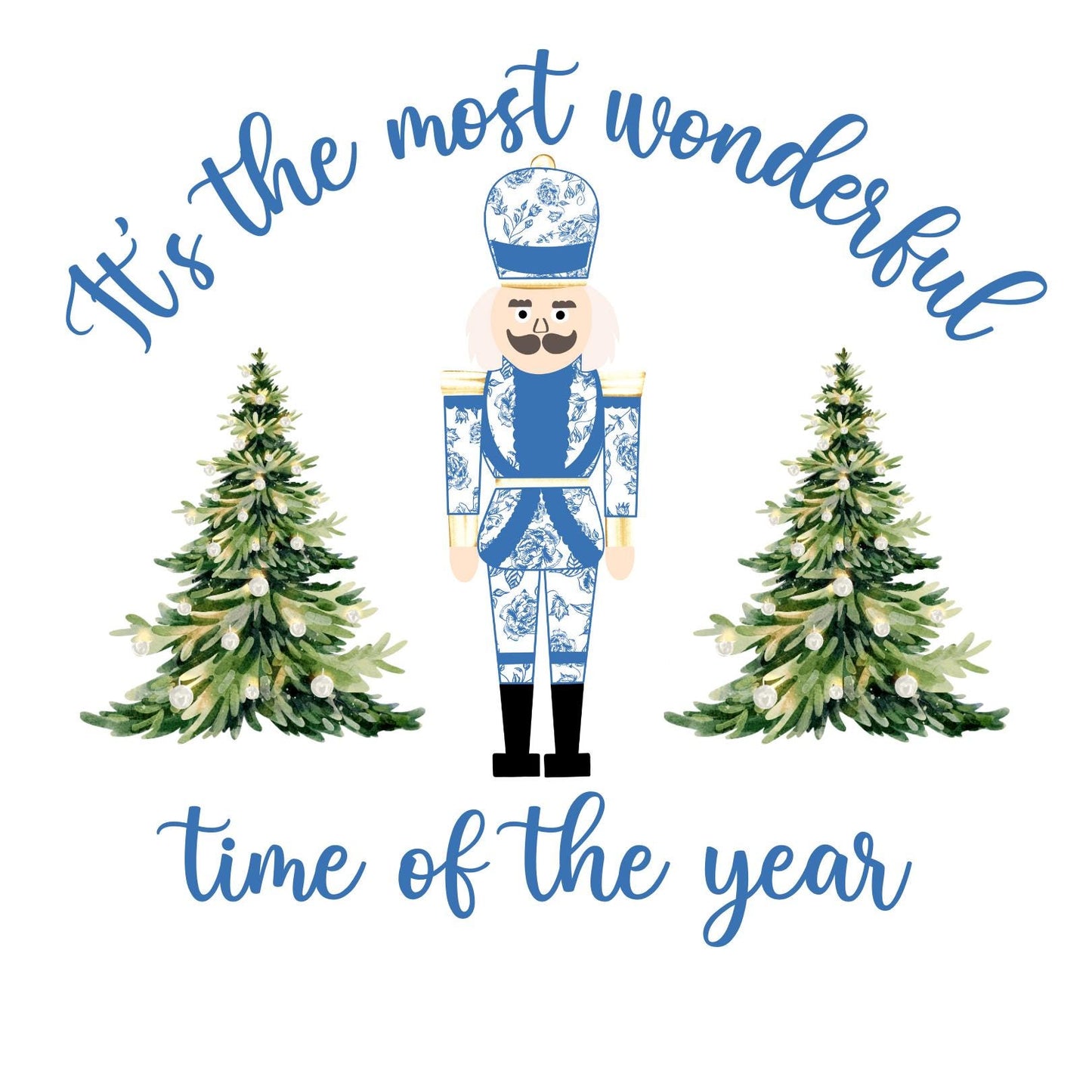 Nutcracker Preppy Christmas PNG Hand Drawn 300 DPI Trendy Jolly Chinoiserie Grandmillenial Coastal Grandmother Merry Bright Holly