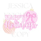 Preppy Christmas PNG Collection, Hand Drawn, 300 DPI, Pink, Trendy, Nutcracker, Gold, Glitter, Transparent, Holly, Jolly, Merry Bright Santa