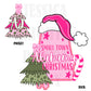 Small Town Alabama Christmas Bow Pink Trendy PNG 300 DPI Preppy Tree Santa Candy Cane Merry Bright Popular Coquette Transparent Original