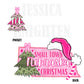 Small Town Nebraska Christmas Bow Pink Trendy PNG 300 DPI Preppy Tree Santa Candy Cane Merry Bright Popular Coquette Transparent Original