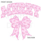 Merry Bow Side PNG design Transparent Christmas Preppy Trendy 300 dpi Nutcracker Candy Cane Pink Red Green Bow