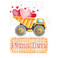Dump truck Valentines Digital Design Heart Gingham Name Plate Love Vday Kids Children Shirt PNG Personalized Sub Trendy XoXo Construction