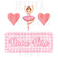 Ballerina Valentines Digital Design Heart Gingham Name Plate Love Vday Kids Children Shirt PNG Personalized Dance Tutu Sub Trendy XoXo Cute