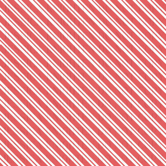 Christmas Digital Paper Stripe Red Trendy PNG 300 DPI Preppy Tree Santa Candy Cane Merry Bright Popular Transparent Original Pattern
