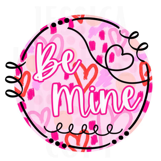 Be Mine Valentines Digital Design Heart Love Vday Kids Children Shirt PNG Personalized Sub Trendy XoXo Adult Transparent Preppy Red Pink